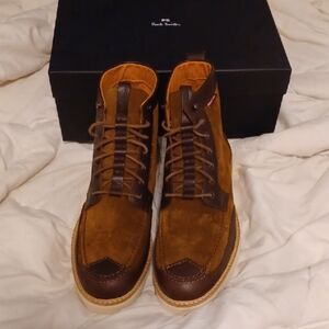 NEW!!! Paul Smith Men's Tan and Brown Suede "Tufnel" Boots